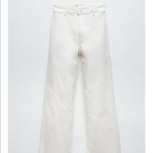 ZARA marine straight jeans in ecru white